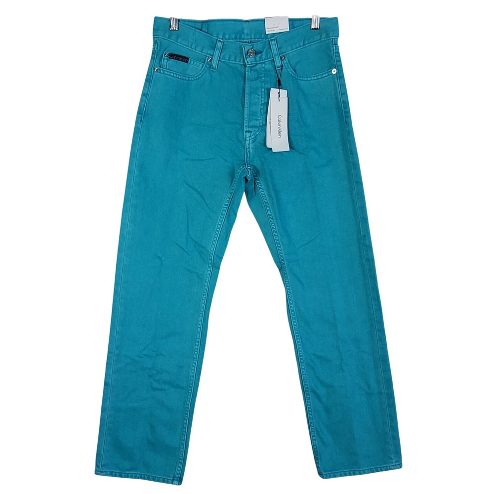 Calvin‎ Klein Jeans Men's 30 x 29* Green Aqua Relaxed Fit 100% Cotton Denim NEW